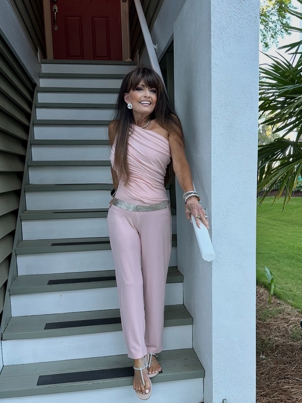 NORMA KAMALI DIANA TOP/ PENCIL PANTS In blush color. Selling as set. XS
